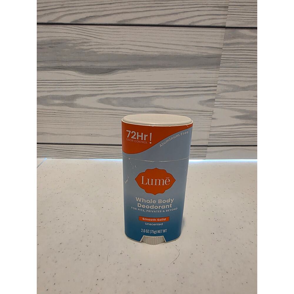 Lume UNSCENTED Whole Body Deodorant 2.6 oz Smooth Solid Stick *NEW*